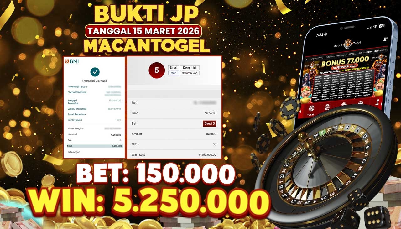 MACANTOGEL JACKPOT PERMAINAN CASINO PRAGMATIC PLAY ROULETTE Rp.5.250.000,- LUNAS
